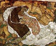 Egon Schiele Death and Girl oil